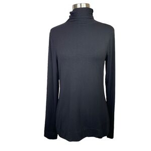 Heather by Bordeaux Long Sleeve Mock Neck Tee, Large